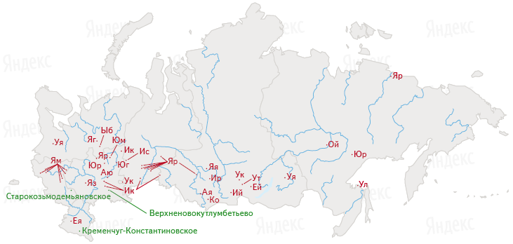 Россия на электронной карте